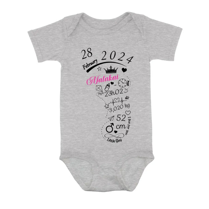 Custom Personalized Feet Baby Onesie - Gift Idea For Your Baby/ Birthday