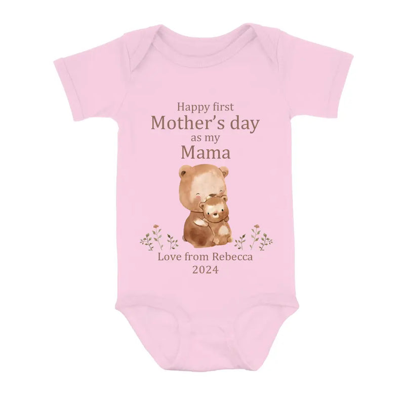 Personalized Happy First Mother's Day Shirt/Baby Onesie - Gift Idea For Mom/Grandma/Baby/Mother's Day