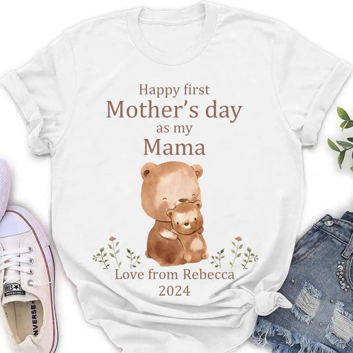 Custom Personalized Happy First Mother's Day Shirt/Baby Onesie - Gift Idea For Mom/ Grandma/ Baby/ Mother's Day