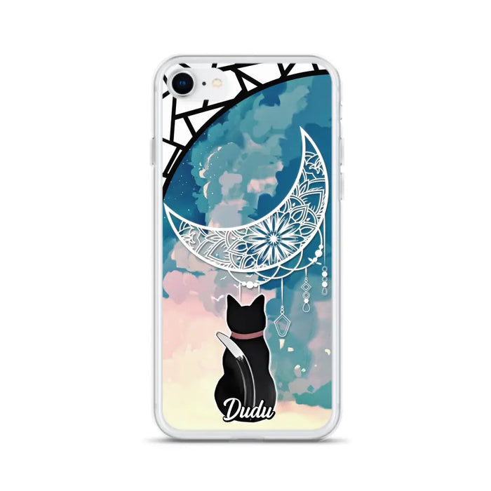 Custom Personalized Black Cat Phone Case - Gift Idea For Cat Lover - Case For iPhone/Samsung