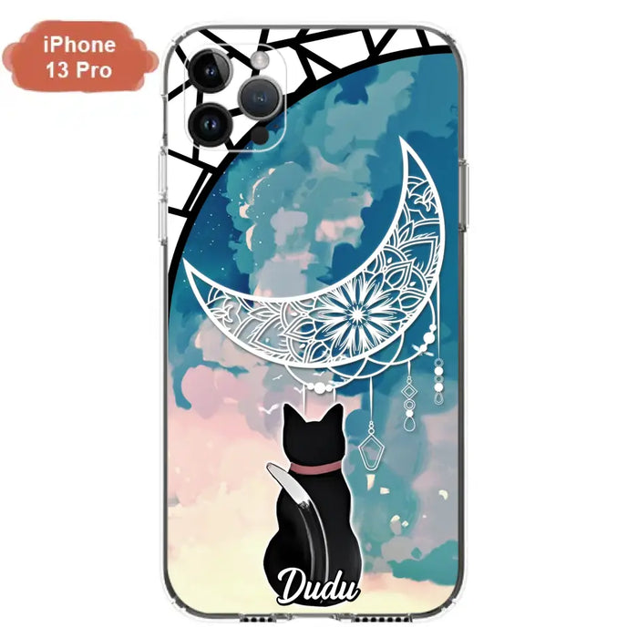 Custom Personalized Black Cat Phone Case - Gift Idea For Cat Lover - Case For iPhone/Samsung