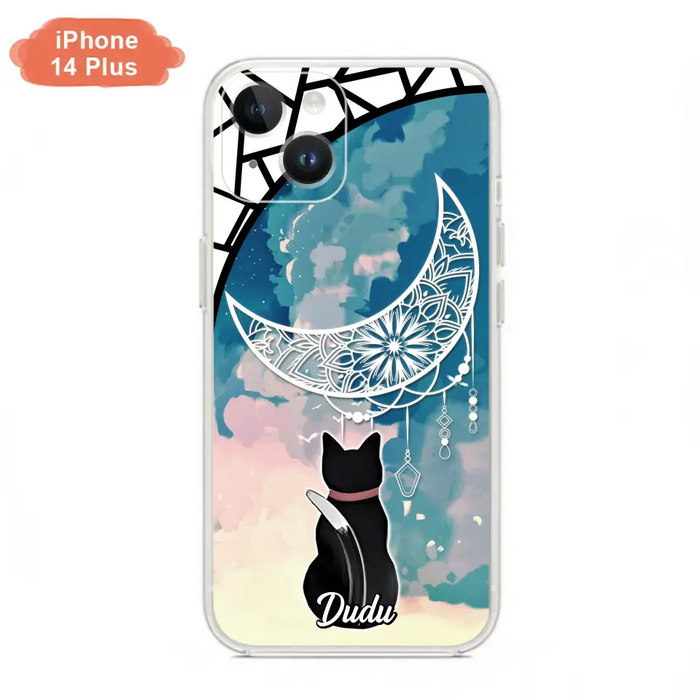 Custom Personalized Black Cat Phone Case - Gift Idea For Cat Lover - Case For iPhone/Samsung