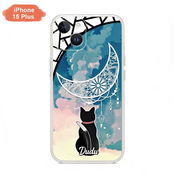 Custom Personalized Black Cat Phone Case - Gift Idea For Cat Lover - Case For iPhone/Samsung