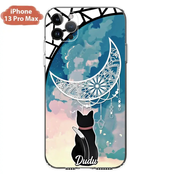 Custom Personalized Black Cat Phone Case - Gift Idea For Cat Lover - Case For iPhone/Samsung