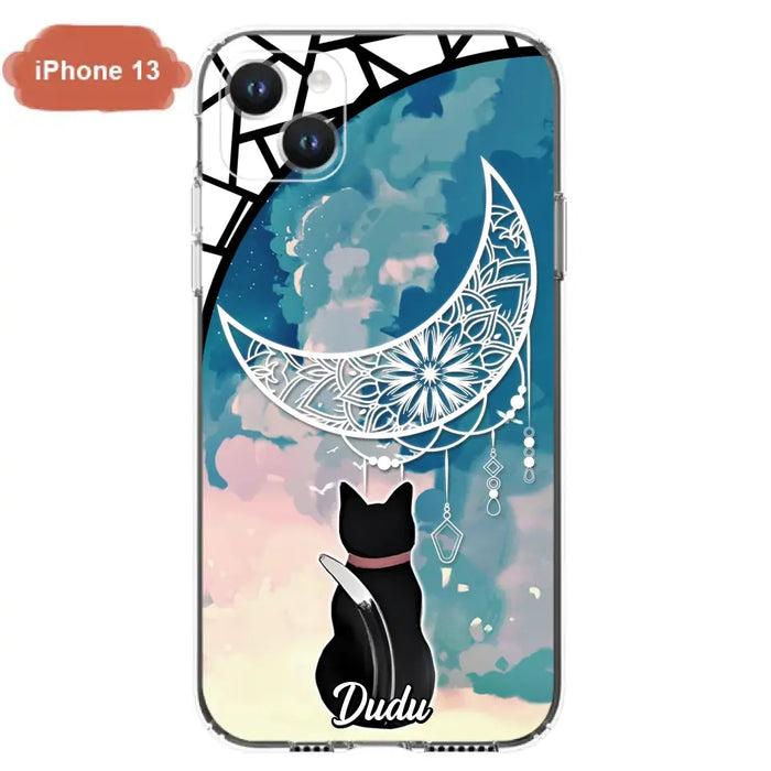 Custom Personalized Black Cat Phone Case - Gift Idea For Cat Lover - Case For iPhone/Samsung