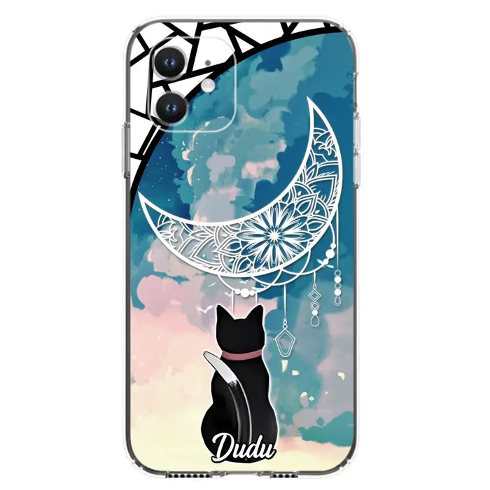 Custom Personalized Black Cat Phone Case - Gift Idea For Cat Lover - Case For iPhone/Samsung