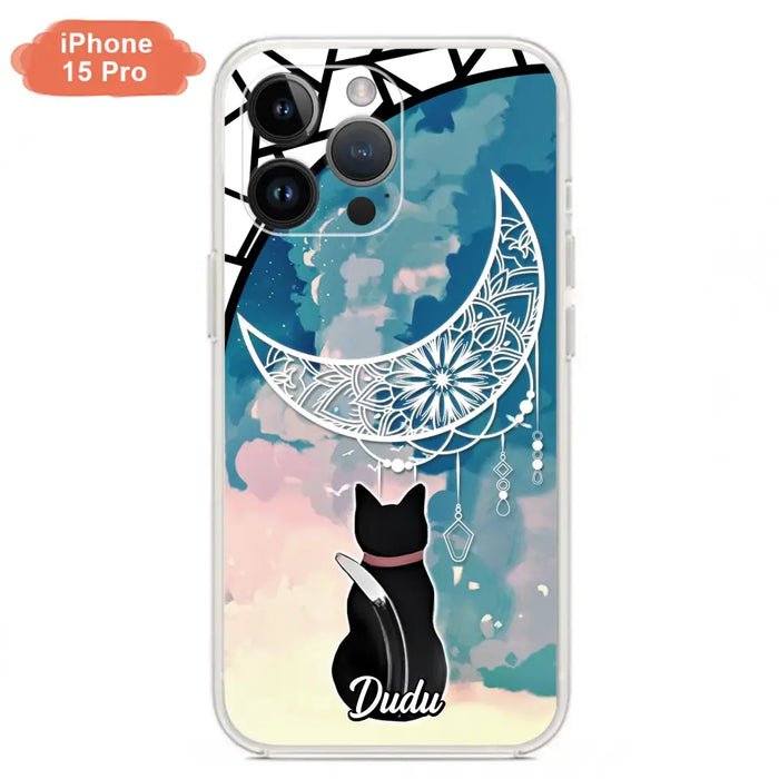 Custom Personalized Black Cat Phone Case - Gift Idea For Cat Lover - Case For iPhone/Samsung