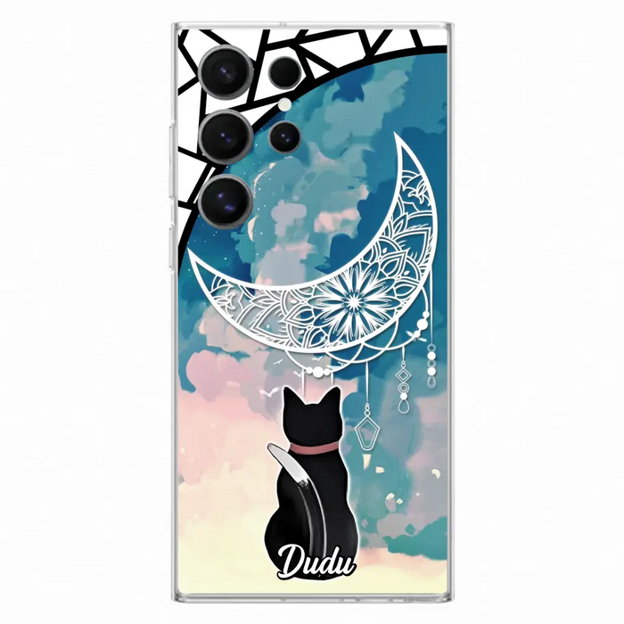 Custom Personalized Black Cat Phone Case - Gift Idea For Cat Lover - Case For iPhone/Samsung