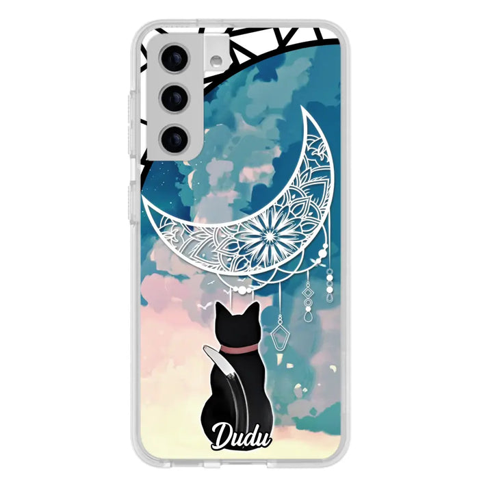 Custom Personalized Black Cat Phone Case - Gift Idea For Cat Lover - Case For iPhone/Samsung