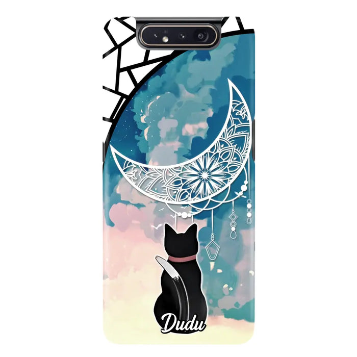 Custom Personalized Black Cat Phone Case - Gift Idea For Cat Lover - Case For iPhone/Samsung