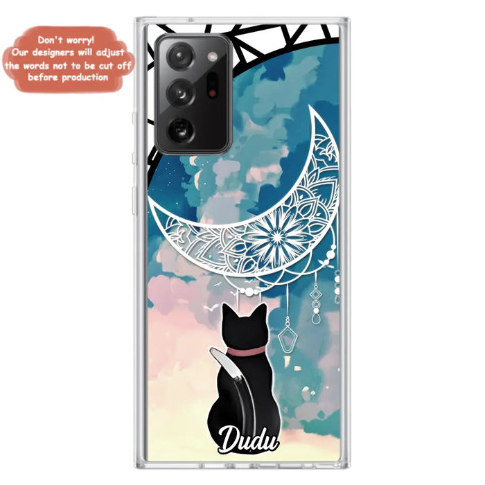 Custom Personalized Black Cat Phone Case - Gift Idea For Cat Lover - Case For iPhone/Samsung