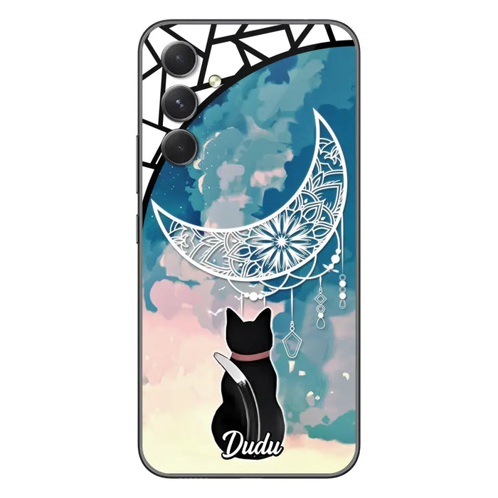 Custom Personalized Black Cat Phone Case - Gift Idea For Cat Lover - Case For iPhone/Samsung