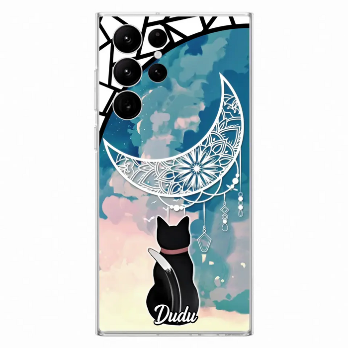 Custom Personalized Black Cat Phone Case - Gift Idea For Cat Lover - Case For iPhone/Samsung