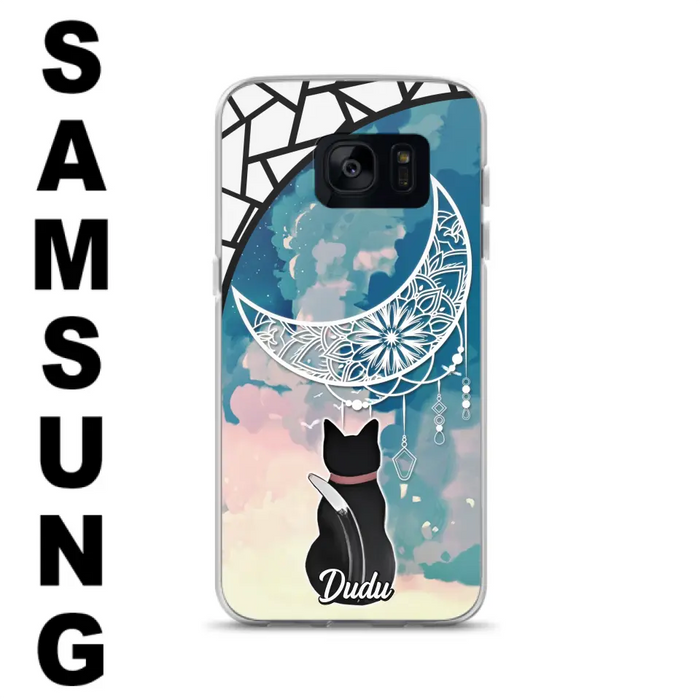 Custom Personalized Black Cat Phone Case - Gift Idea For Cat Lover - Case For iPhone/Samsung