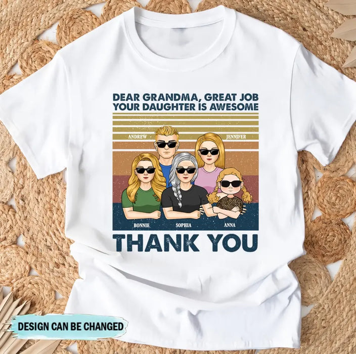 Custom Personalized Grandma Shirt/Hoodie - Upto 4 Kids - Mother's Day Gift For Grandma/Mom -  Dear Grandma Great Job