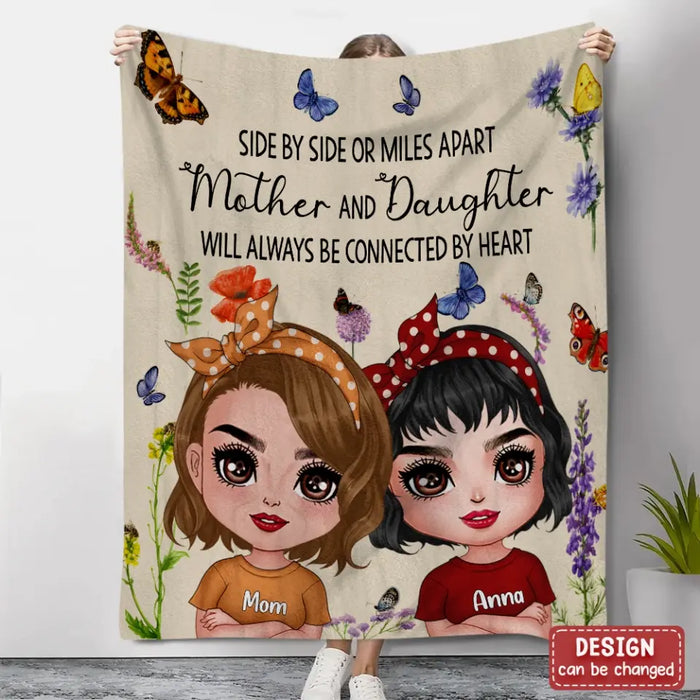 Custom Personalized Mother And Daughter Quilt/ Fleece Throw Blanket/Pillow Cover - Mother's Day Gift Idea - Mother And Daughter From The Start, Best Friends Forever From The Heart