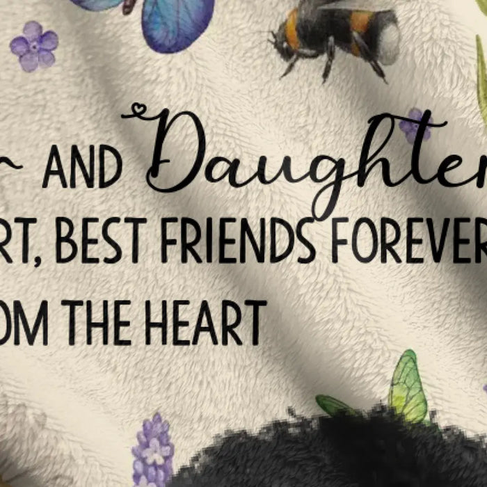 Custom Personalized Mother And Daughter Quilt/ Fleece Throw Blanket/Pillow Cover - Mother's Day Gift Idea - Mother And Daughter From The Start, Best Friends Forever From The Heart