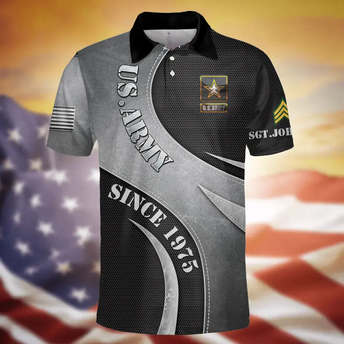 Custom Personalized Veteran All-Over Print Polo Shirt - Gift Idea For Veteran/ Father's Day