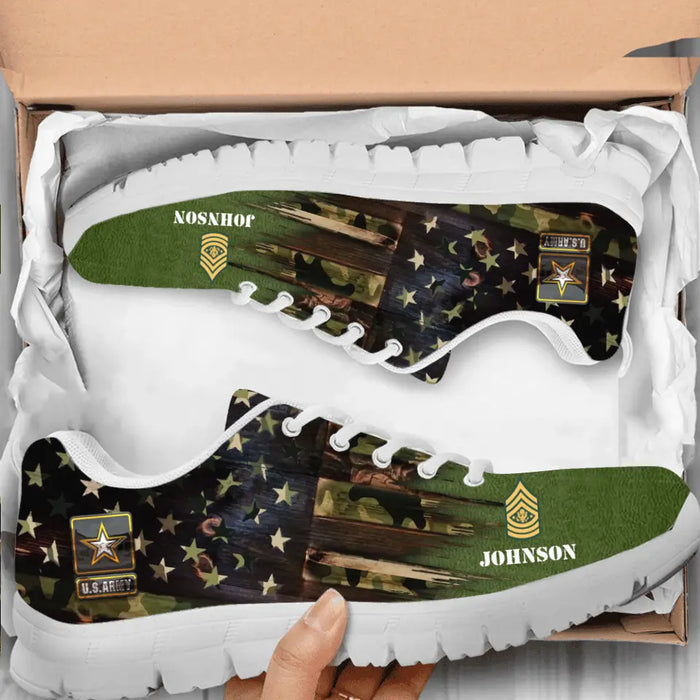 Custom Personalized Veteran Sneakers - Father's Day Gift Idea for Veteran