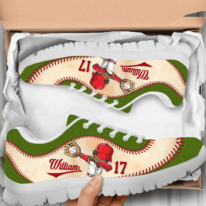 Custom Personalized Baseball Sneakers - Gift Idea For Baseball Lover/ Birthday/ Father's Day 2023