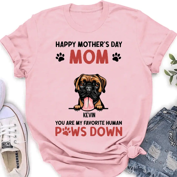 Custom Personalized Dog Mom Shirt/ Hoodie - Upto 5 Dogs - Mother's Day Gift Idea for Dog Lovers - Happy Mother's Day