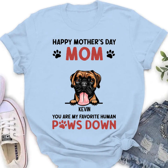 Custom Personalized Dog Mom Shirt/ Hoodie - Upto 5 Dogs - Mother's Day Gift Idea for Dog Lovers - Happy Mother's Day