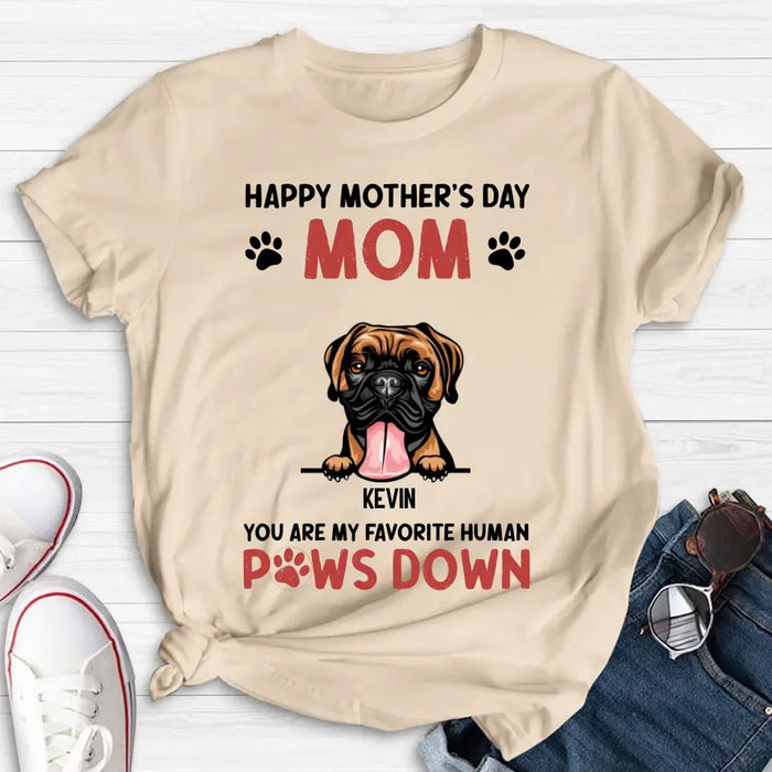 Custom Personalized Dog Mom Shirt/ Hoodie - Upto 5 Dogs - Mother's Day Gift Idea for Dog Lovers - Happy Mother's Day