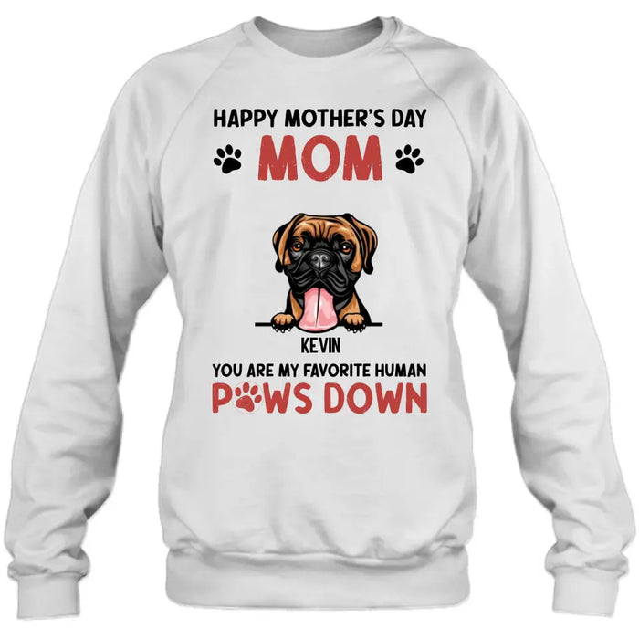 Custom Personalized Dog Mom Shirt/ Hoodie - Upto 5 Dogs - Mother's Day Gift Idea for Dog Lovers - Happy Mother's Day