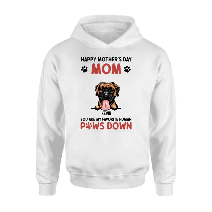 Custom Personalized Dog Mom Shirt/ Hoodie - Upto 5 Dogs - Mother's Day Gift Idea for Dog Lovers - Happy Mother's Day