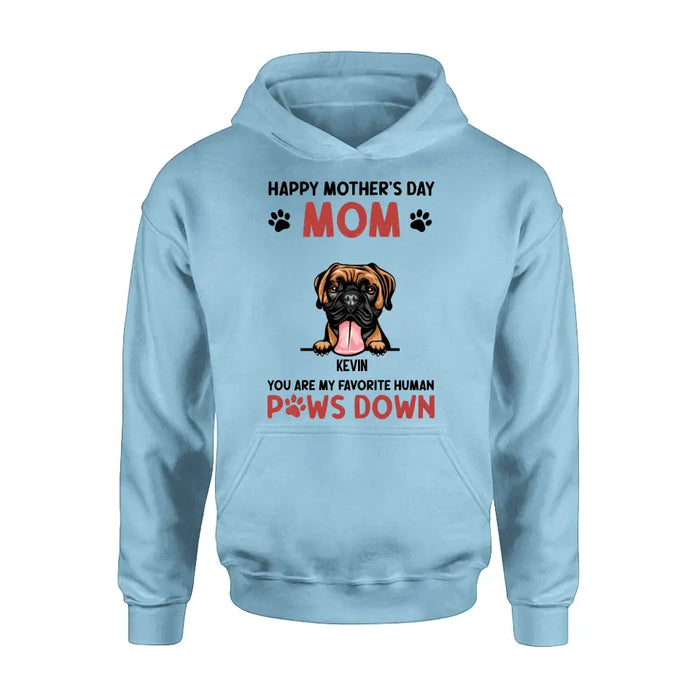 Custom Personalized Dog Mom Shirt/ Hoodie - Upto 5 Dogs - Mother's Day Gift Idea for Dog Lovers - Happy Mother's Day