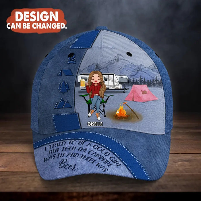 Custom Personalized Camping Baseball Cap - Mother's Day Gift Idea for Camping Lovers - I Tried To Be A Good Girl