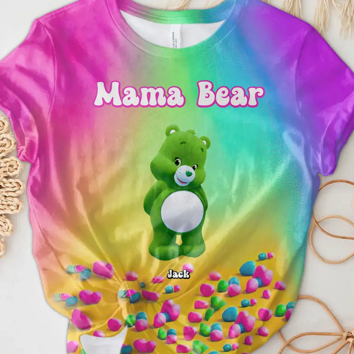 Custom Personalized Mama Bear AOP T-Shirt - Upto 10 Kids - Mother's Day/ Birthday Gift To Grandma/ Mom