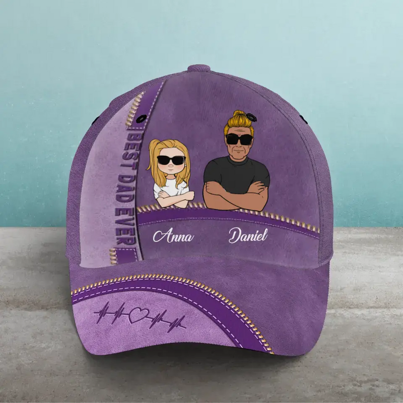 Personalized Mom/Dad Baseball Cap - Gift Idea For Mother's Day/Father's Day with up to 3 Kids - Best Dad Ever