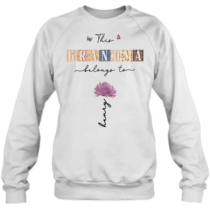 Custom Personalized Grandma Shirt/ Hoodie - Upto 12 Kids - Mother's Day Gift Idea for Grandma - This Grandma Belongs To