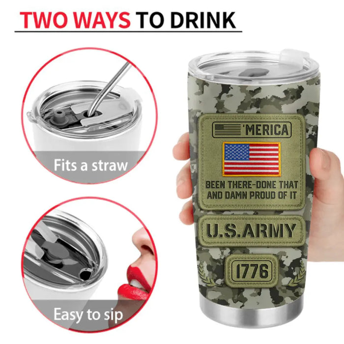 Custom Personalized Veteran Tumbler - Gift For Veteran/ Birthday/ Father's Day - U.S.Veteran