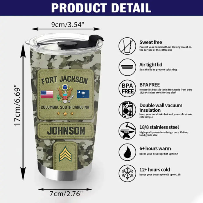 Custom Personalized Veteran Tumbler - Gift For Veteran/ Birthday/ Father's Day - U.S.Veteran