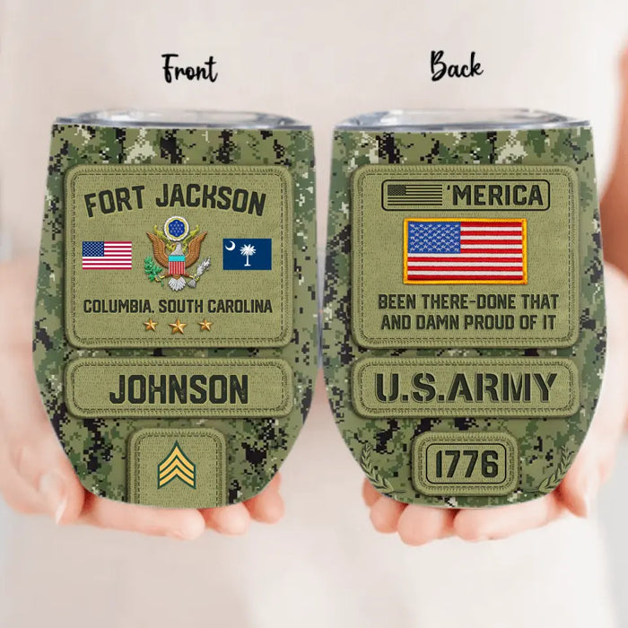 Custom Personalized Veteran Wine Tumbler - Gift For Veteran/ Birthday/ Father's Day - U.S.Veteran