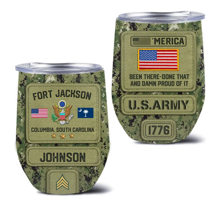 Custom Personalized Veteran Wine Tumbler - Gift For Veteran/ Birthday/ Father's Day - U.S.Veteran