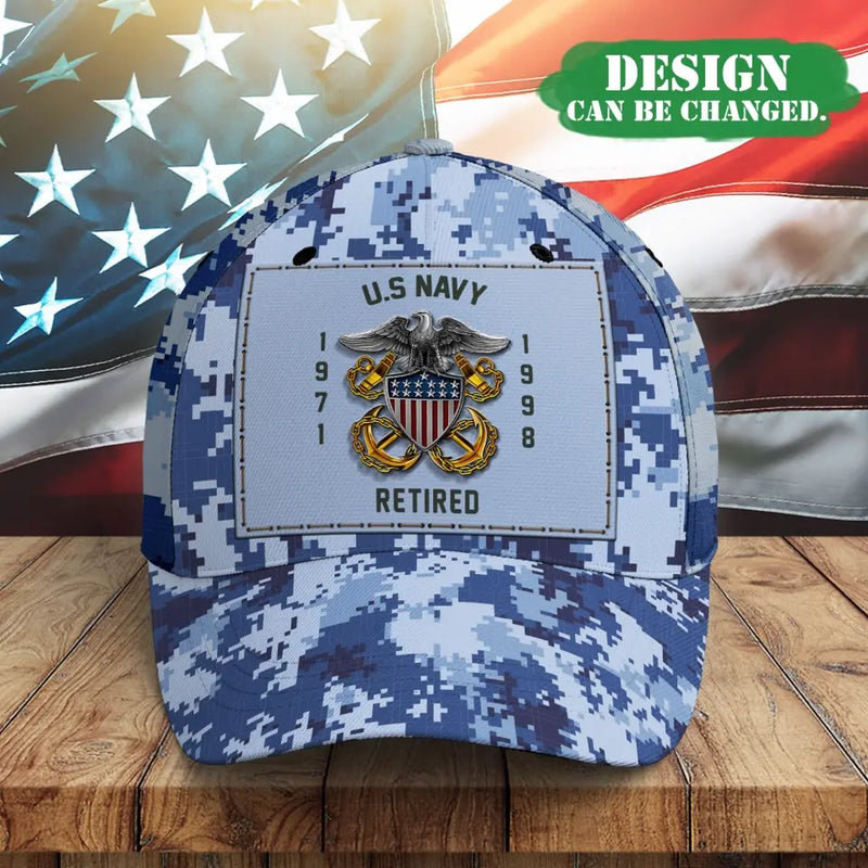 Personalized Baseball Cap For Veteran With Military Insignia - United States Veteran - Father's Day/Birrthday Gift Idea