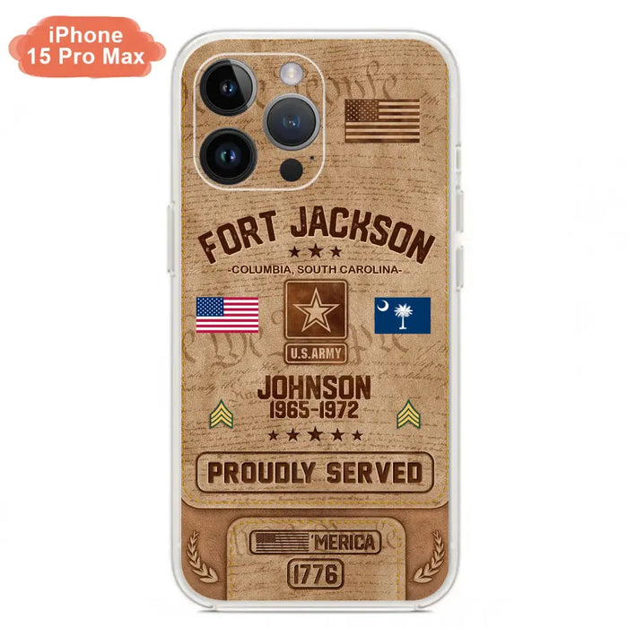 Custom Personalized Veteran Phone Case - Gift For Veteran - Birthday/ Father's Day Gift - Proudly Served - Case For iPhone And Samsung