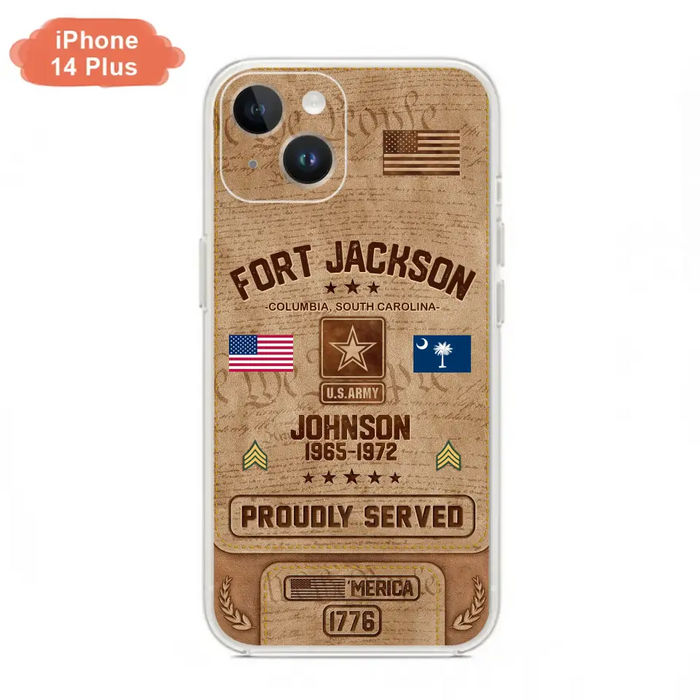 Custom Personalized Veteran Phone Case - Gift For Veteran - Birthday/ Father's Day Gift - Proudly Served - Case For iPhone And Samsung