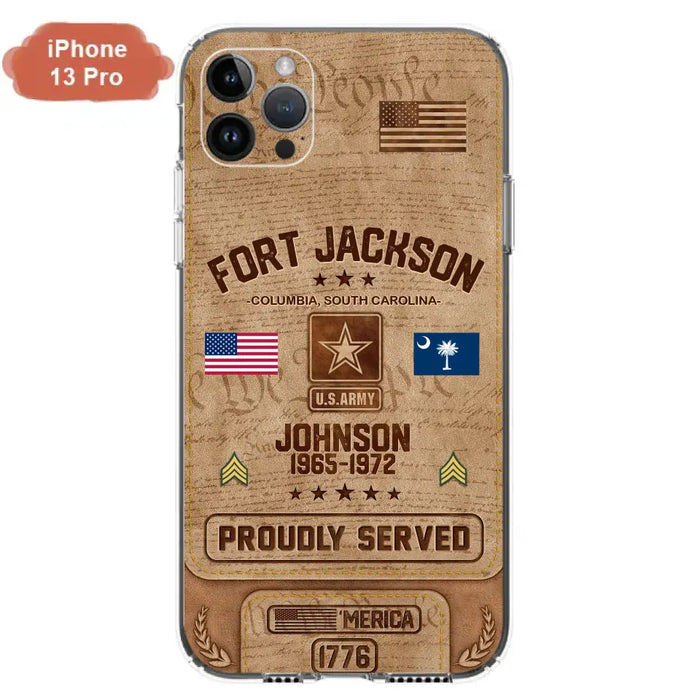 Custom Personalized Veteran Phone Case - Gift For Veteran - Birthday/ Father's Day Gift - Proudly Served - Case For iPhone And Samsung