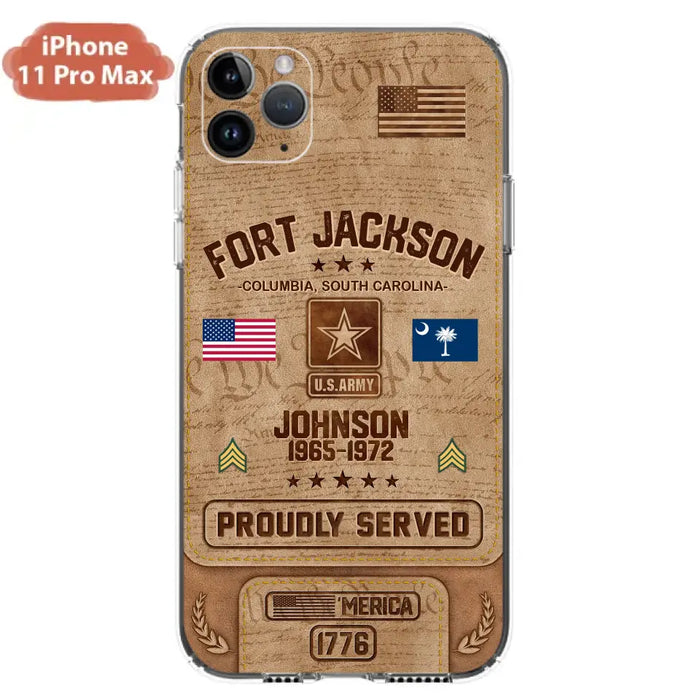 Custom Personalized Veteran Phone Case - Gift For Veteran - Birthday/ Father's Day Gift - Proudly Served - Case For iPhone And Samsung