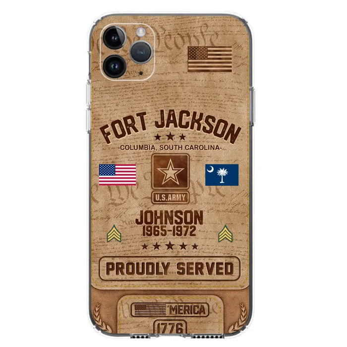 Custom Personalized Veteran Phone Case - Gift For Veteran - Birthday/ Father's Day Gift - Proudly Served - Case For iPhone And Samsung