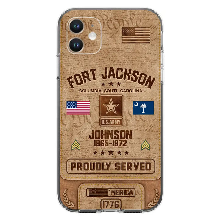 Custom Personalized Veteran Phone Case - Gift For Veteran - Birthday/ Father's Day Gift - Proudly Served - Case For iPhone And Samsung