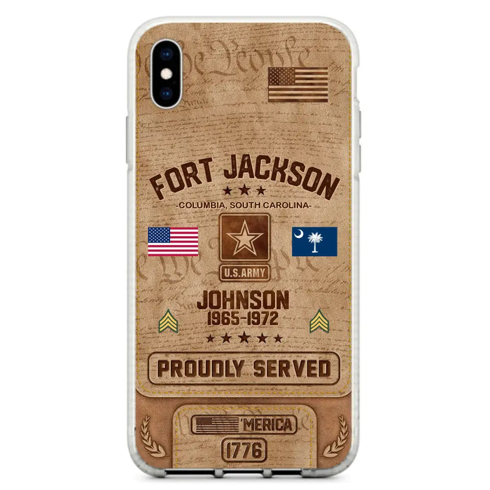 Custom Personalized Veteran Phone Case - Gift For Veteran - Birthday/ Father's Day Gift - Proudly Served - Case For iPhone And Samsung