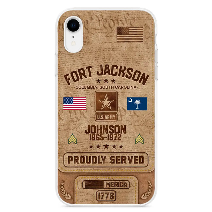 Custom Personalized Veteran Phone Case - Gift For Veteran - Birthday/ Father's Day Gift - Proudly Served - Case For iPhone And Samsung