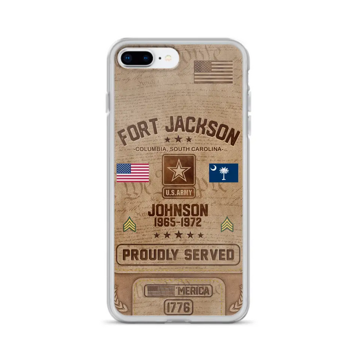 Custom Personalized Veteran Phone Case - Gift For Veteran - Birthday/ Father's Day Gift - Proudly Served - Case For iPhone And Samsung