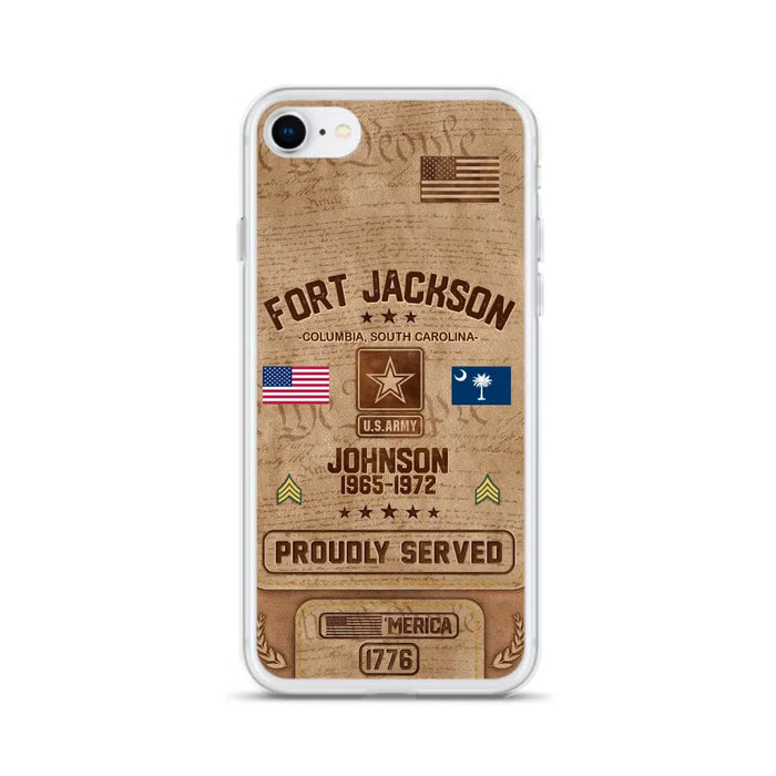 Custom Personalized Veteran Phone Case - Gift For Veteran - Birthday/ Father's Day Gift - Proudly Served - Case For iPhone And Samsung