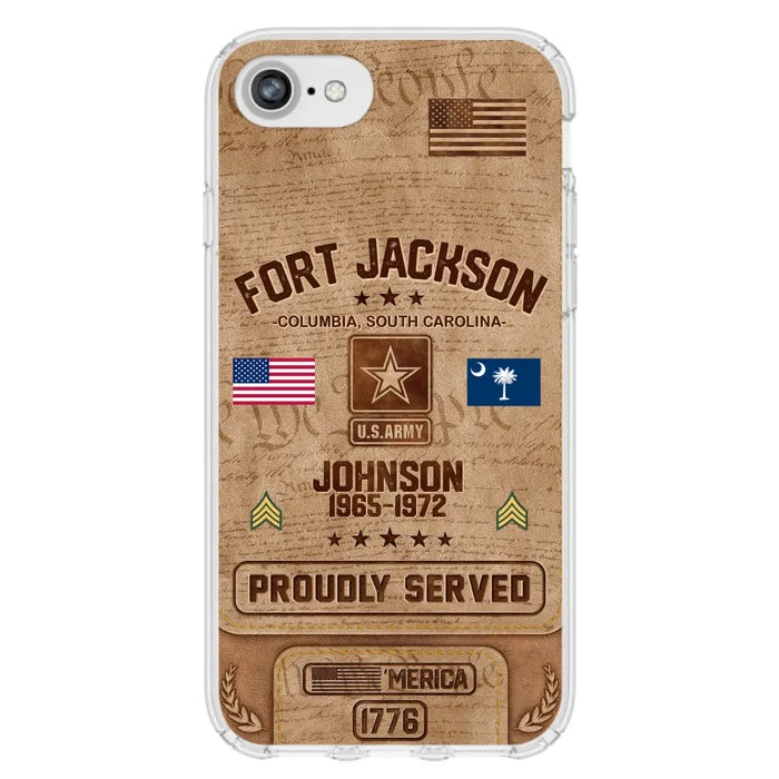 Custom Personalized Veteran Phone Case - Gift For Veteran - Birthday/ Father's Day Gift - Proudly Served - Case For iPhone And Samsung